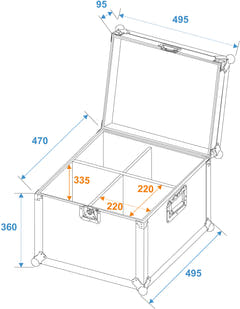 ROADINGER Flightcase EP-56 4x PAR-56 Spot lang