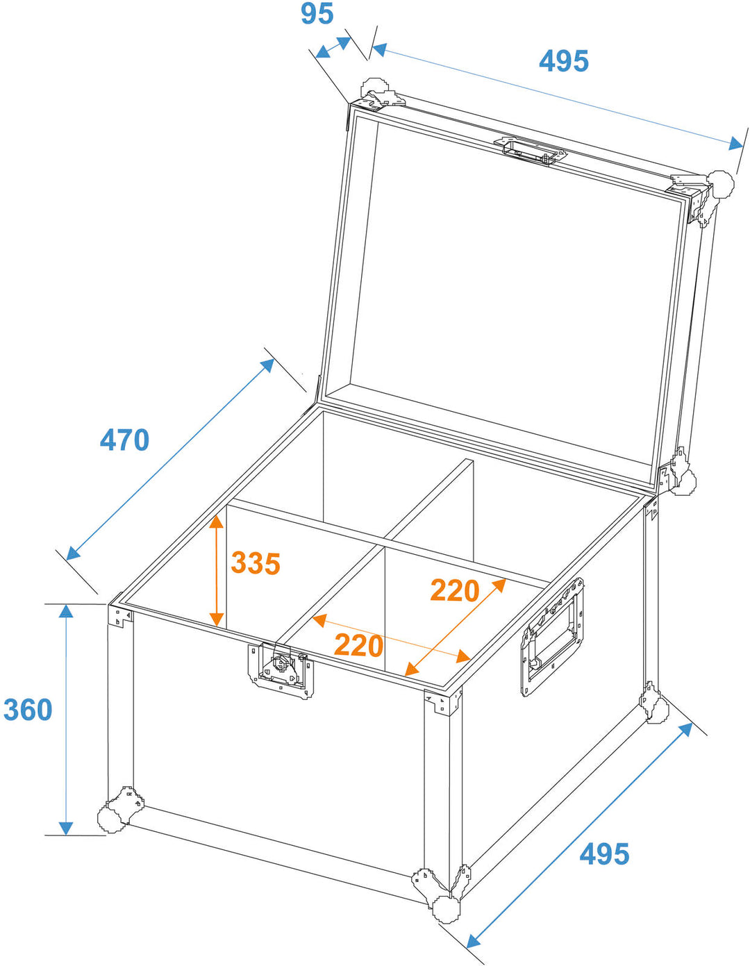ROADINGER Flightcase EP-56 4x PAR-56 Spot lang