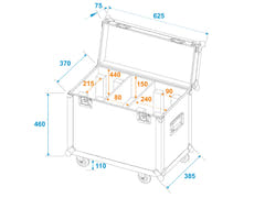 ROADINGER Flightcase 2x TMH-X12 mit Rädern