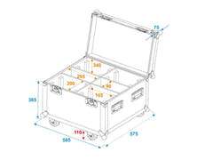 ROADINGER Flugcase 4x TMH-S90/H90/B90