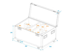 ROADINGER Flightcase 2x THA-250F mit Rollen