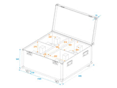 ROADINGER Flightcase 4x THA-250F mit Rollen
