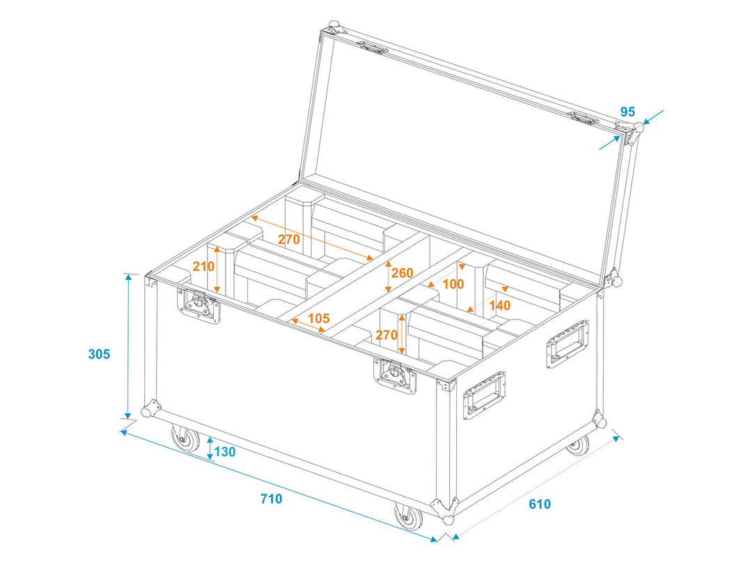 ROADINGER Flightcase 4x LED TMH-X1 Moving Head Beam mit Rollen