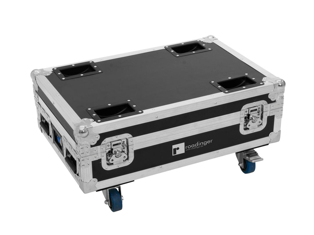 ROADINGER flightcase 4x AKKU BAR-6 Glow QCL Flex QuickDMX mit Ladefunktion