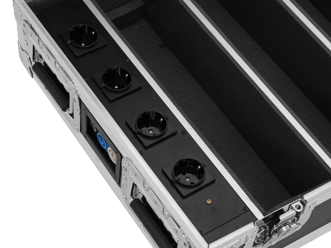ROADINGER flightcase 4x AKKU BAR-6 Glow QCL Flex QuickDMX mit Ladefunktion