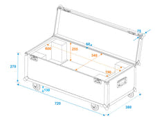ROADINGER Flightcase 1x LED SL-350/SL-160 mit Rädern