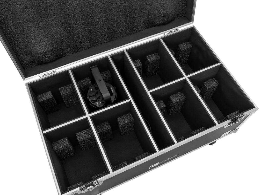 ROADINGER flightcase 8x LED IP PAR 7x10W RGBL