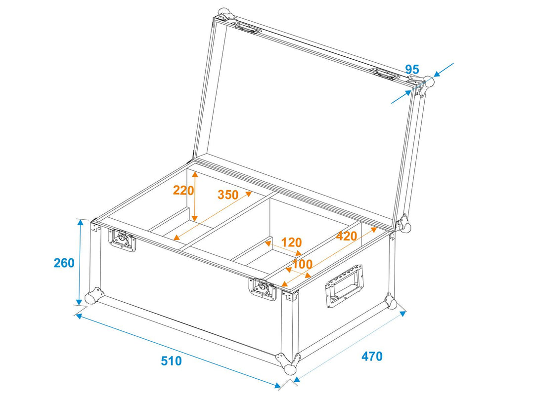 ROADINGER flightcase 2x LED PLL-384