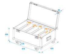 ROADINGER Flightcase für 4x LED CLS-18 QCL RGB/WW mit Rollen