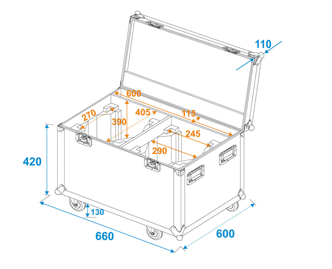 ROADINGER Flightcase 2x EYE-1940 mit Rädern