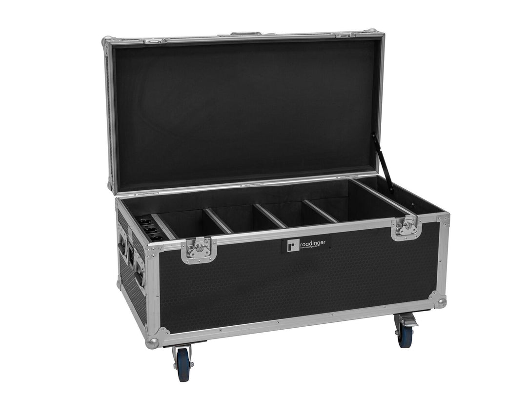 EUROLITE Set 4x AKKU Multiflood IP 8x10W RGBW Wash CRMX + Case mit Ladefunktion