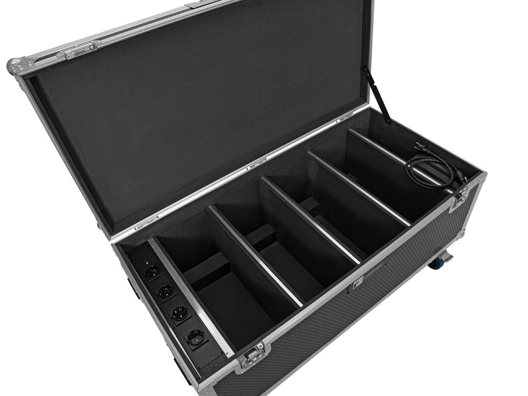 ROADINGER Flightcase für 4x AKKU Multiflood IP 18x10W RGBW Wash CRMX mit Ladefunktion