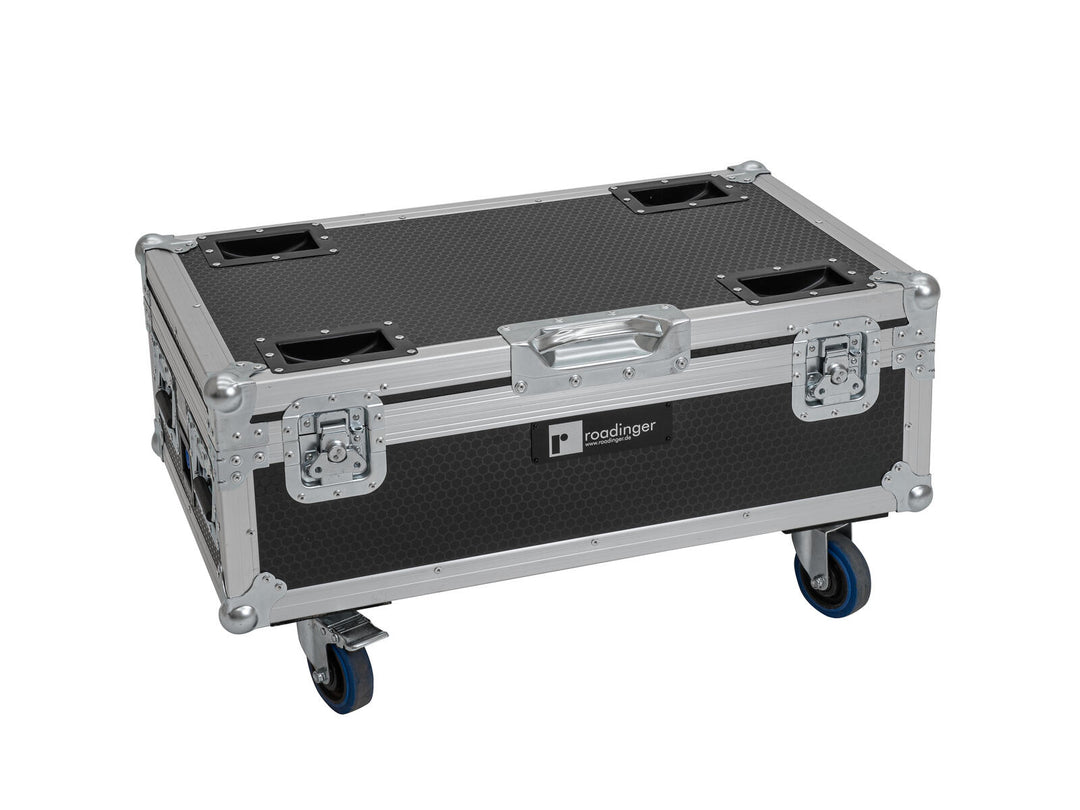 ROADINGER Flightcase 6x AKKU UP-4 QCL Spot QuickDMX MK2 mit Ladefunktion und Rädern