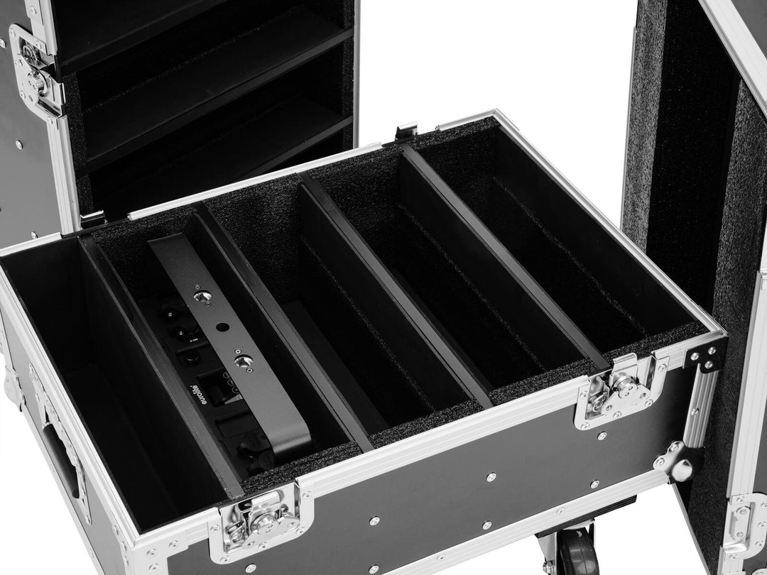 ROADINGER Flightcase 8x IP PIX Strobe RGB CW+WW mit Rädern