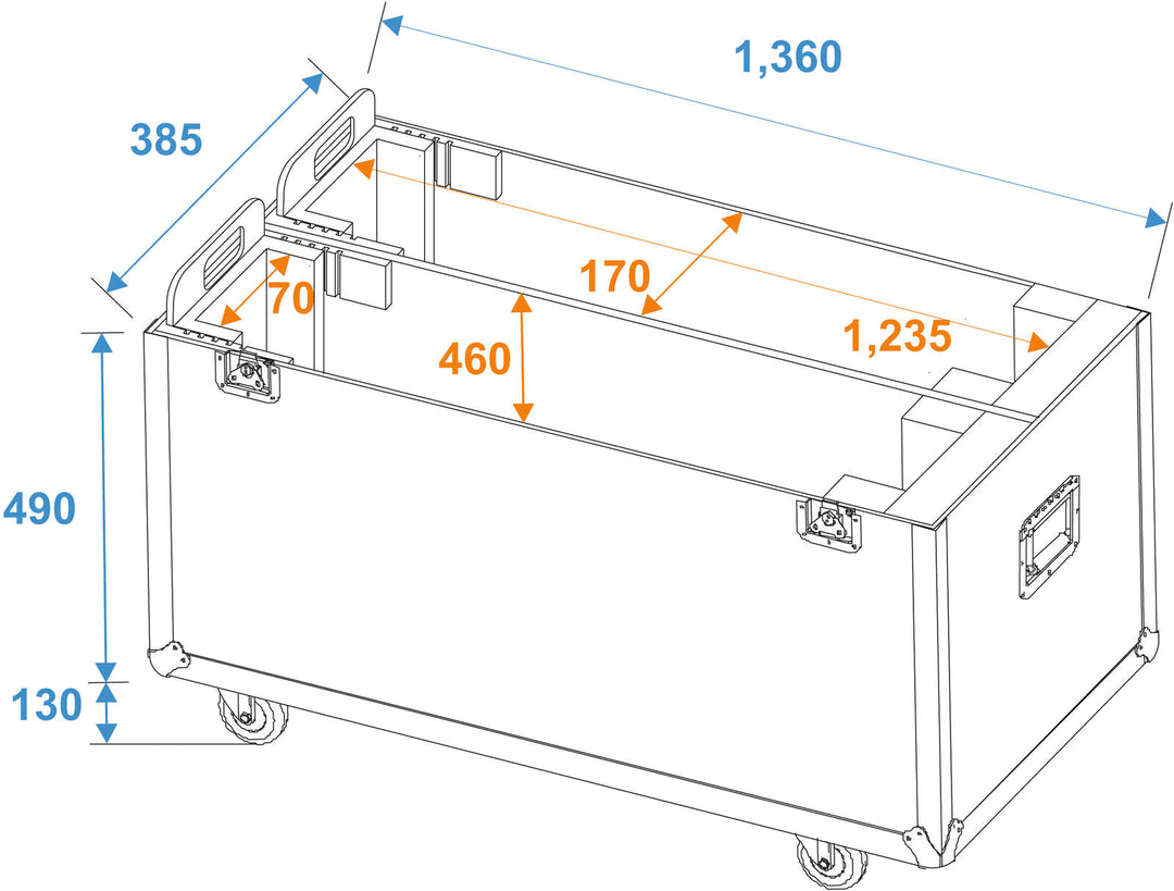 ROADINGER Flightcase 2x LCD ZL50