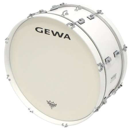 GEWA Marching-Basstrommel 24" x 10", weiß, Remo-Fell