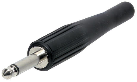 GEWA 6,3 mm Mono-Klinkenstecker mit langem Gummischutz