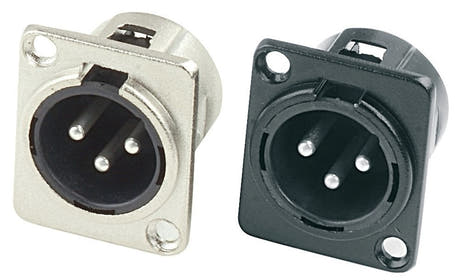 GEWA XLR-Stecker für Festinstallation, schwarz