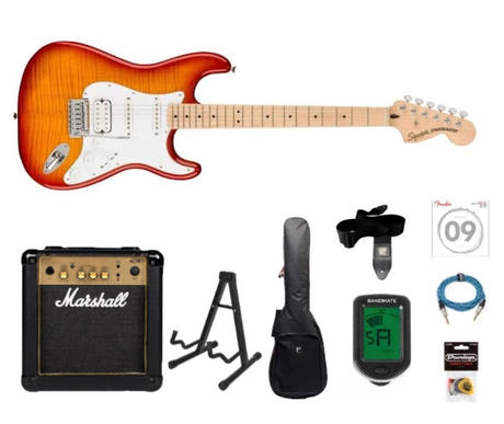 Fender Squier Affinity Stratocaster E-Gitarre Startpaket (Sienna Sunburst)