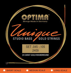 Optima E-Bass Saiten Unique studio goldene Saiten - 4-str. short sc (2409S)
