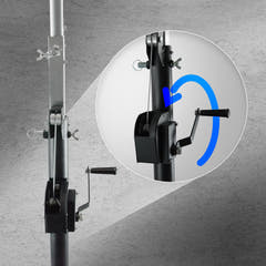 Hardman LS3 wind-up Lichtstativ, 1,7 bis 4,3 m, 65 kg