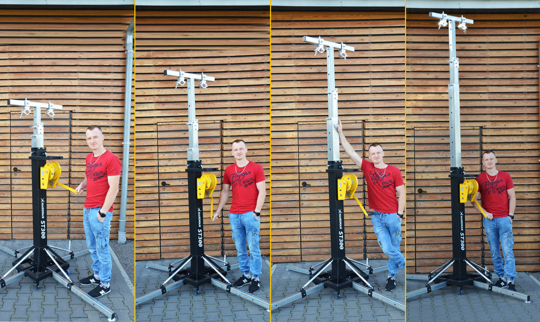 Hardman ST300 Bühnenturm mit Seilzug, 2 bis 5,5 m, 300 kg