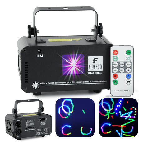 Firefog RGB Disco-Laser 400 mW mit DMX und Fernbedienung