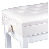 V-TONE Bench 2 WH Klavierbank – Weiß mit Stauraum und Höhenverstellung