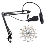DNA CM USB KIT Kondensator USB Mikrofon Schwenkarm Popfilter Kabelset