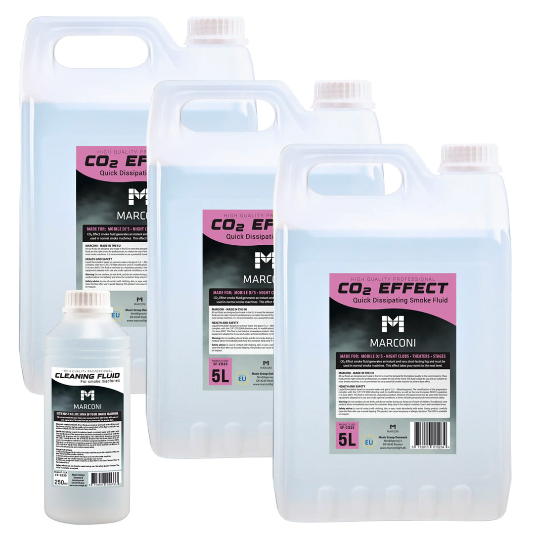 3 x 5L Nebelfluid (CO2 Effekt) + 250ml Reinigungsflüssigkeit