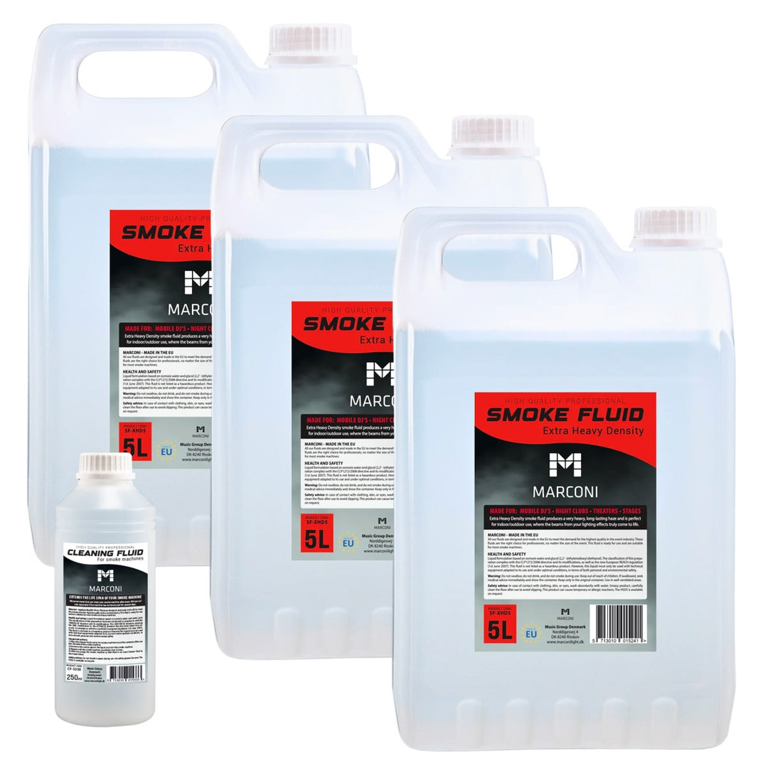 3 x 5L Nebelfluid (Extra Heavy Density) + 250ml Reinigungsflüssigkeit
