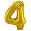 4 Shaped Number Foil Balloon Gold (86 cm)