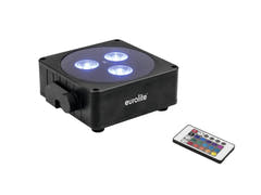 EUROLITE Set 4x AKKU Flat Light 3 bk + Softtasche