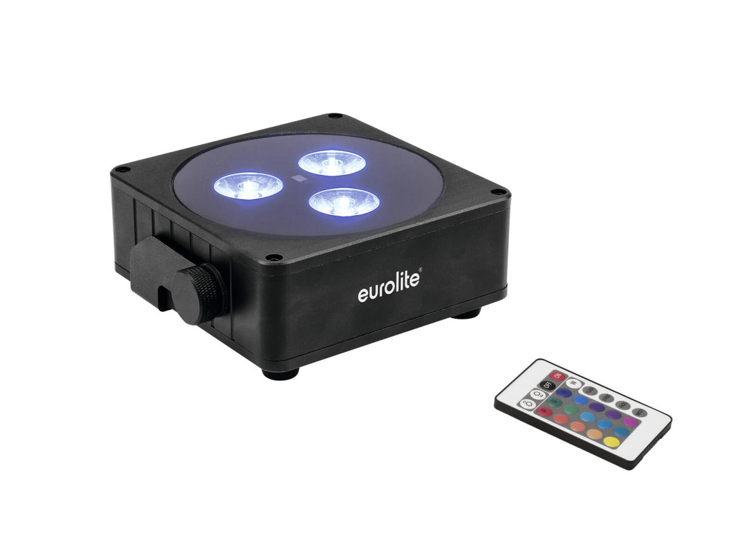 EUROLITE Set 4x AKKU Flat Light 3 bk + Ladegerät + Softtasche