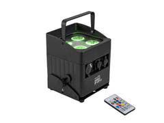 EUROLITE Set 4x AKKU IP UP-4 QCL Spot QuickDMX MK2 + Flightcase mit Rädern und Ladefunktion