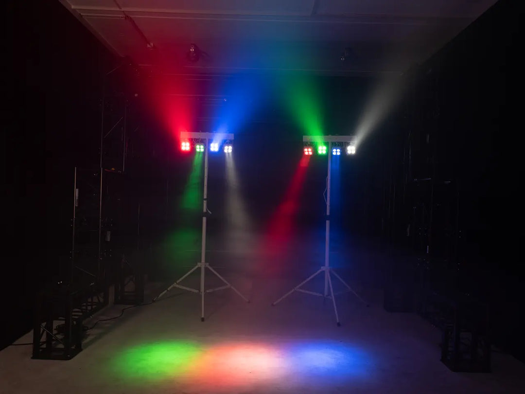 EUROLITE Set LED KLS-180 weiß + BS-2 EU Lautsprecherständer in Weiß