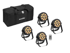 EUROLITE Set 4x LED PARty Spot Silent RGB/WW mit Soft-Tasche