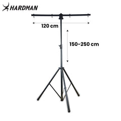 Hardman HLS2 Lichtstativ mit T-Bar, 2,5 m, 70 kg, schwarz