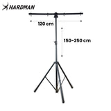 Hardman HLS2 Lichtstativ mit T-Bar, 2,5 m, 70 kg, schwarz