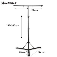 Hardman HLS13 Lichtstativ mit T-Bar und Tasche, 3 m, 70 kg