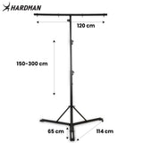 Hardman HLS13 Lichtstativ mit T-Bar und Tasche, 3 m, 70 kg