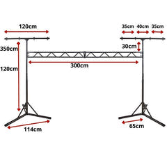 Hardman SDLS8 Lichtbrücke auf Stativen, 3,5 m hoch und 3 m breit, zwei taschen