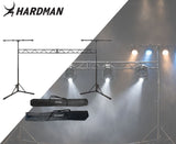 Hardman SDLS8 Lichtbrücke auf Stativen, 3,5 m hoch und 3 m breit, zwei taschen