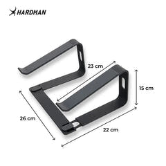 Hardman LSR2 – Zusammenklappbarer Laptopständer aus Aluminium, schwarz