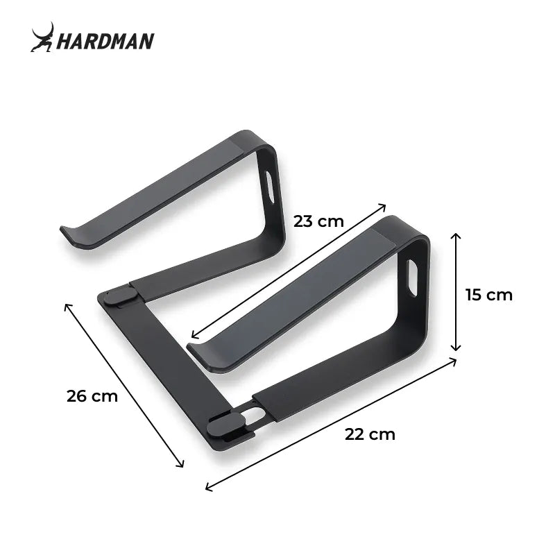 Hardman LSR2 – Zusammenklappbarer Laptopständer aus Aluminium, schwarz