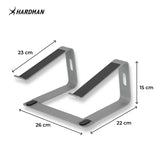 Hardman LSR2 – Zusammenklappbarer Laptopständer aus Aluminium, silberfarben