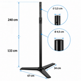 Hardman HLK57-PRO – Professioneller Lautsprecher- und Lichtständer 133–240 cm, 70 kg
