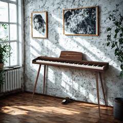 Mielczewski digitalpiano mit Metallbeinen, braun