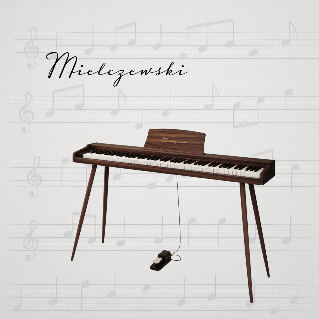 Mielczewski digitalpiano mit Metallbeinen, braun