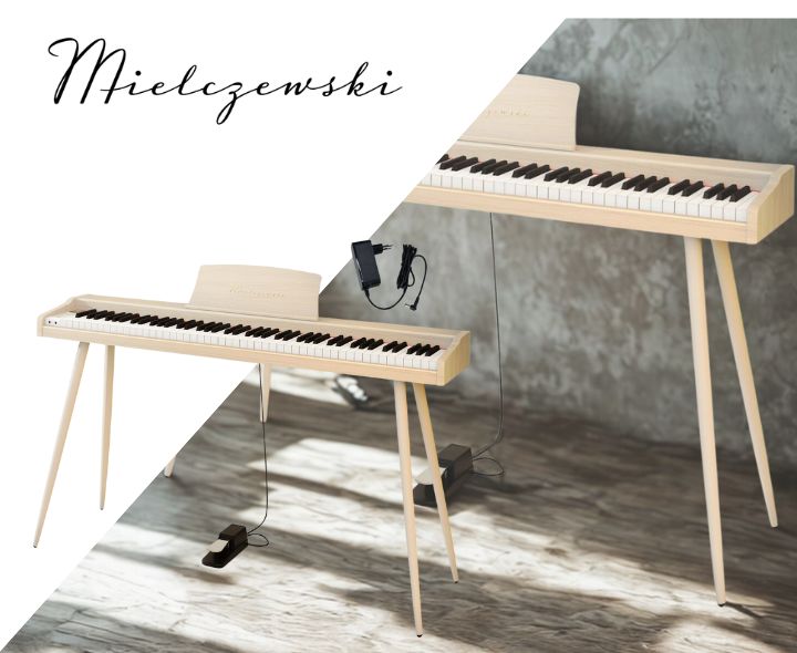 Mielczewski digitalpiano mit Metallbeinen, beige